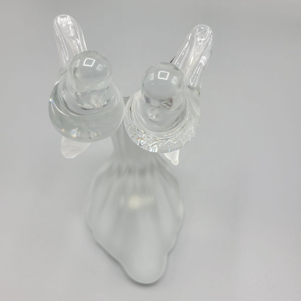 Vintage Artmark Glass Crystal Clear & Frosted Branch Love Birds Figurine 5.5" - Picture 9 of 15